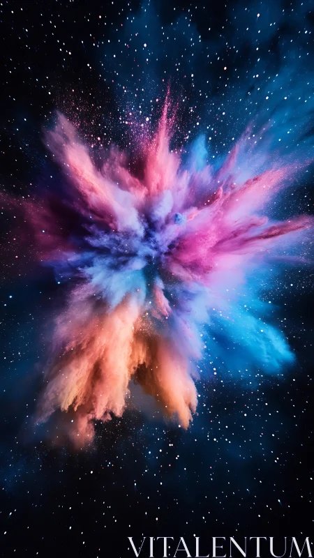 Chromatic nebula burst forms radiant core in deep space