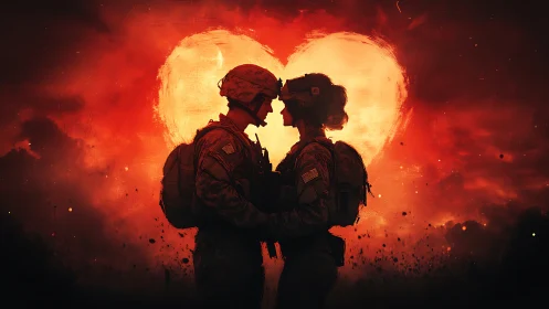 Love Ablaze: Two Souls in Fiery Devotion.