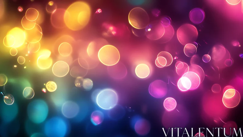 Vibrant bokeh light circles in abstract colorful digital art.