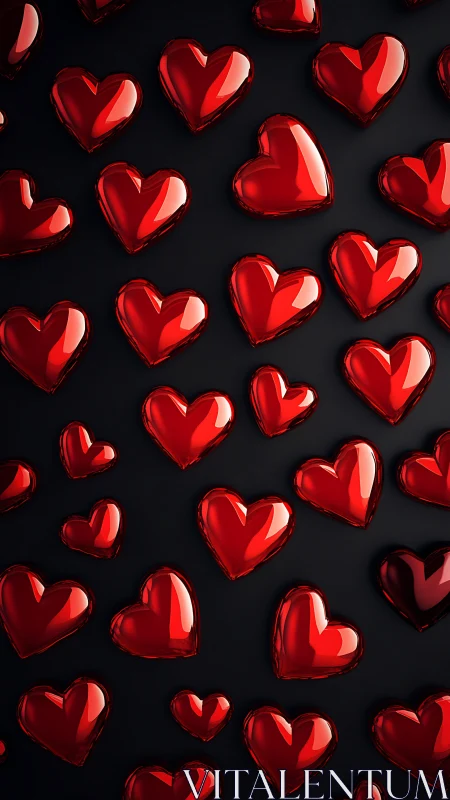 Radiant Red Hearts: A Love-Filled Collection on Midnight.