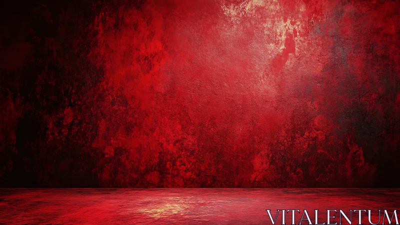 Crimson textured backdrop with empty studio floor space.