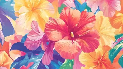 Vibrant Blooms Dancing in Rainbow Harmony.