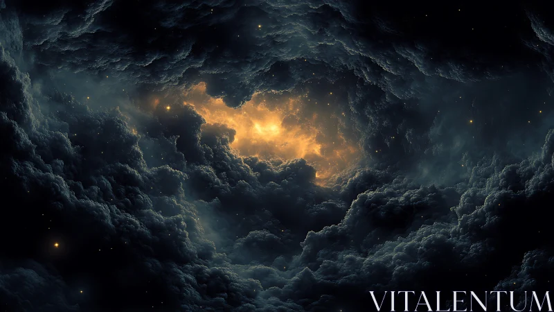 Nebular Vortex Cloudscape in Cinematic Digital Painting Style.