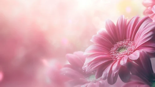 Petals Dancing in Soft Luminescence