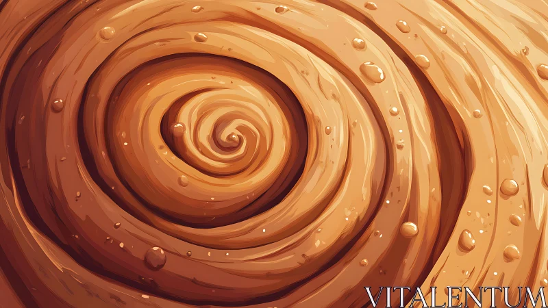 Concentric Spiral in Warm Amber: Rendered Three-Dimensional Texture.