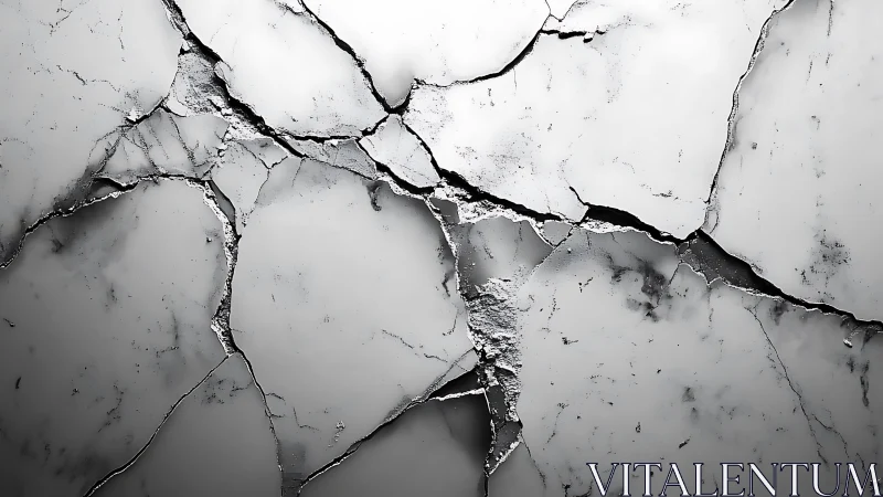 Shattered marble texture reveals dramatic fractured surface.