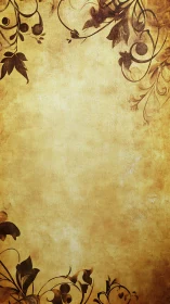 Vintage floral parchment background with ornate borders.