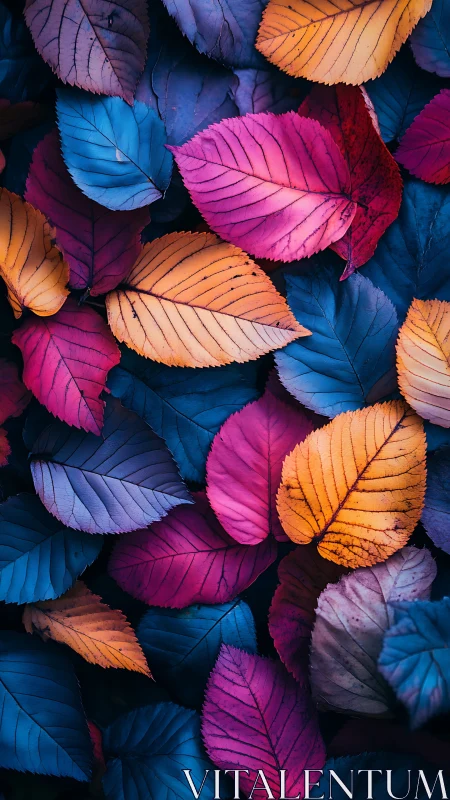Multicolored rose leaves form a dense overlapping surface