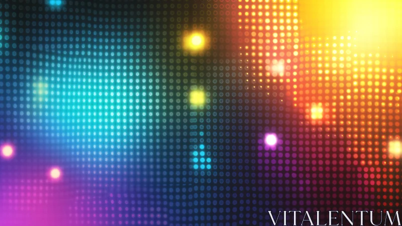 Colorful glowing light grid with lively digital energy.