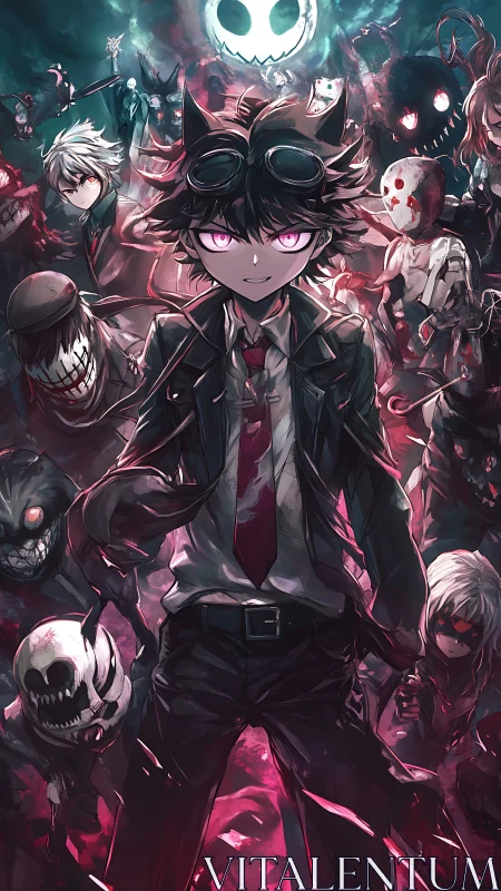 Demonic boy leads monstrous gang through neon chaos