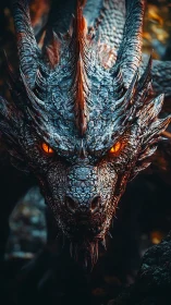 Ember-eyed wyrm leans from shadow, testing mortal courage