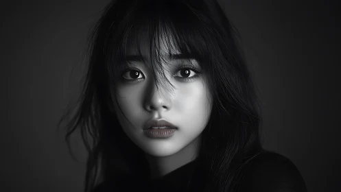 Moonlit grayscale gaze of a quiet storm of feeling.