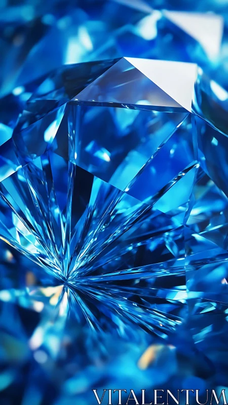 Radiant blue gemstone sparkling with vivid crystal light.