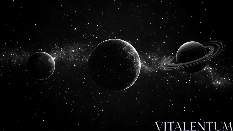 Gentle planets drifting through a quiet starlit galaxy.