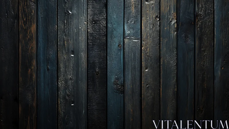 Low-key charred timber planks with directional side lighting.