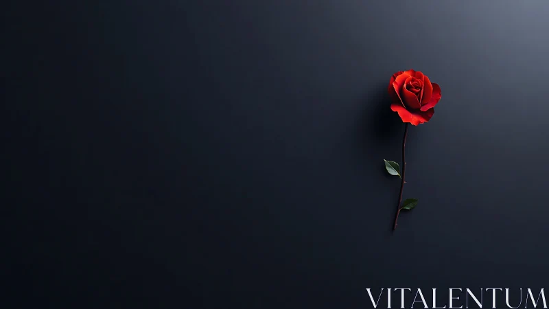 Red Rose on Dark Neutral Background
