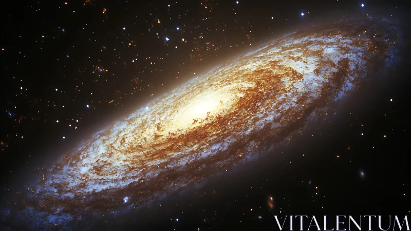 Star-swirled spiral galaxy drifts like a glowing cosmic ember