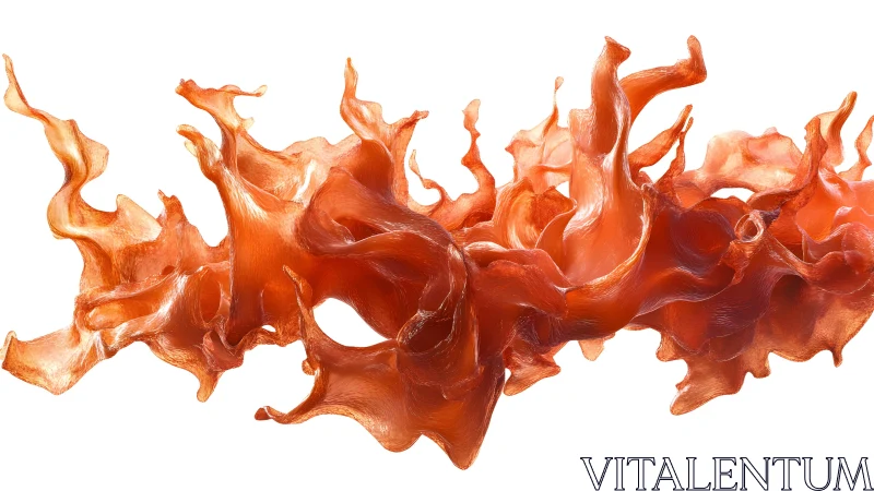 Abstract flowing orange sculpture in dynamic digital art style.