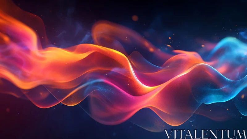 Luminescent Fluid Waves in Neon Gradient Motion.