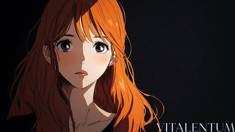 Firelit gaze in the dark, a quiet anime moment unfolding.