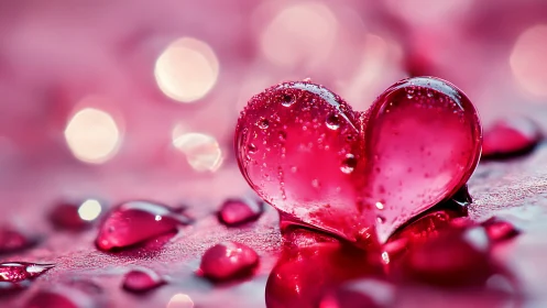 Heart-shaped water droplet captures love and devotion.