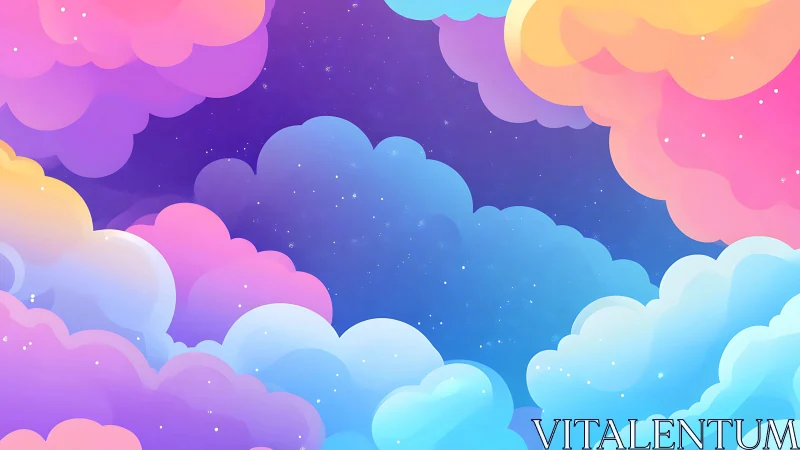 Candy nebula drifts through a pastel sky of sleepy stars