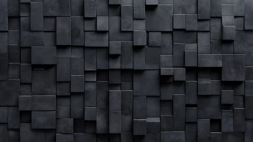 Gentle shadows on a geometric wall of dark squares.