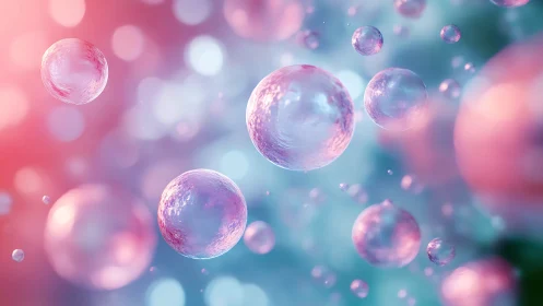Soft glowing bubbles drifting through dreamy pastel light.
