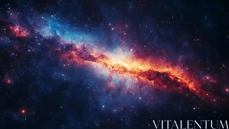 Stellar nebula band across star field in deep space region.