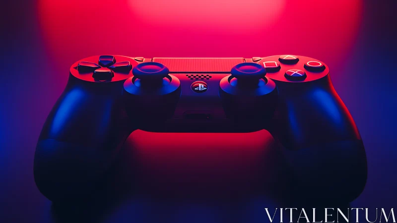 PlayStation DualSense Controller Rendered Under Neon Studio Lighting.