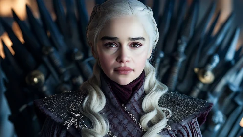 Photorealistic fantasy queen portrait with throne symmetry.