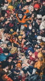 Fiery ninja clash swirling through a storm of rival powers.