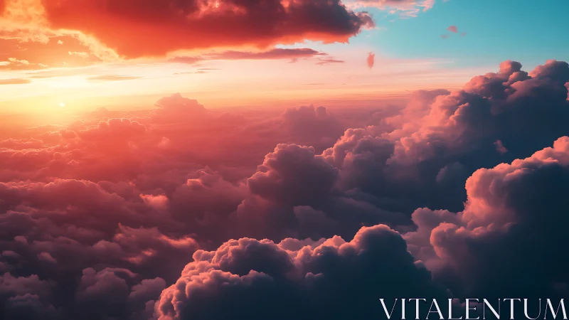 Sunlit cumulonimbus vista with warm cinematic color grading.