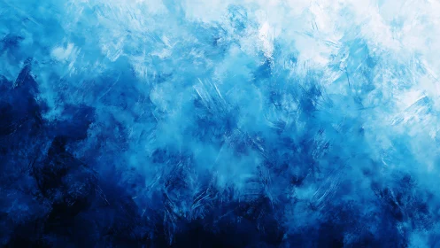 Textured blue ice abstraction with layered frosted gradients