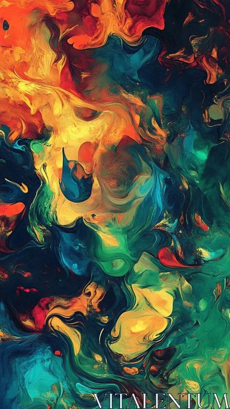 Molten chromatic currents swirling through deep teal void.