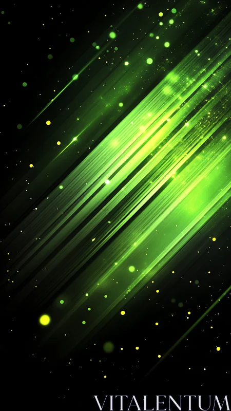 Neon comet rains streak across a midnight quantum sky.