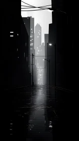 Rain-slick neon corridor where the city forgets you exist.