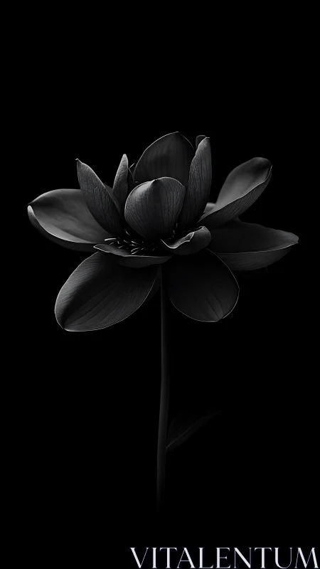 Lotus Bloom Illuminated Against Void.