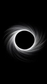 Whirling starlight sketches a luminous ring around emptiness