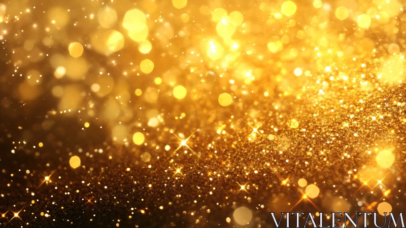 Golden bokeh particle field with luminous depth-of-focus orchestration.