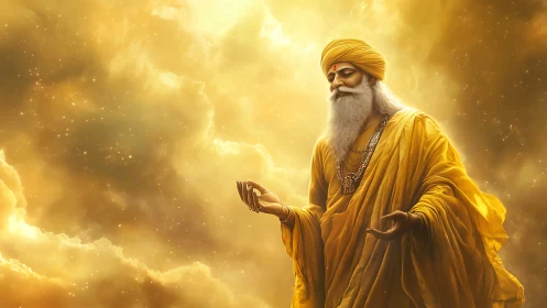 Golden mystic drifts in celestial clouds of quiet blessing.