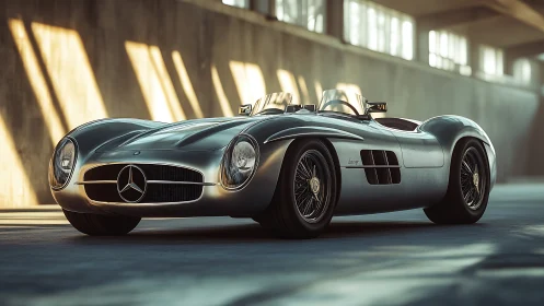 Silver arrow idle in sunlit hangar, poised for quiet thunder.