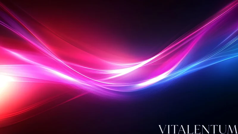 Vibrant Neon Light Waves Abstract Digital Art Background.