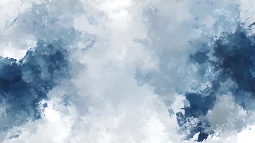 Soft blue abstract clouds drifting in a calm painted sky.