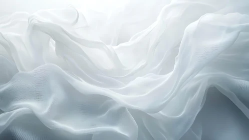 Ethereal White Fabric Flowing in Soft Abstract Style.