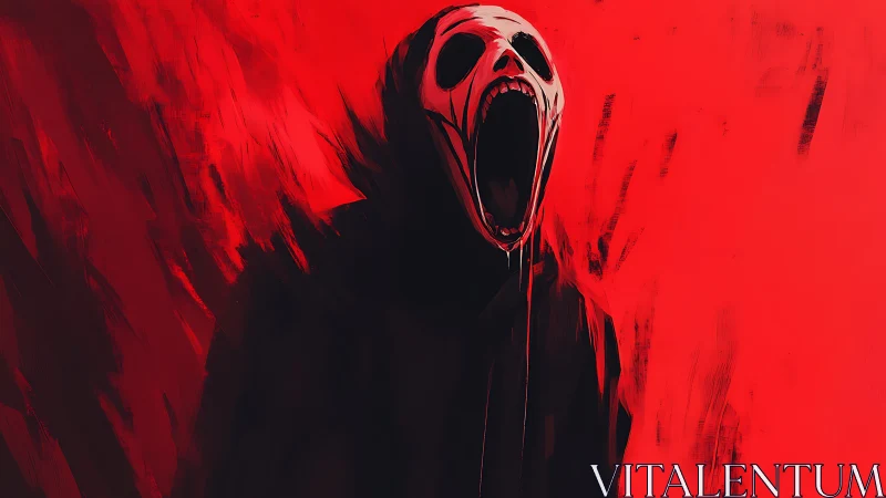 Scarlet void swallows a screaming specter in mid-rage