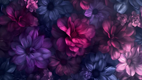 Luminous Blooms in Vibrant Purple and Magenta Palette