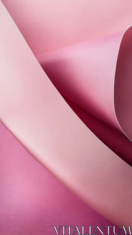 Curved pink paper folds with smooth minimalist gradients.