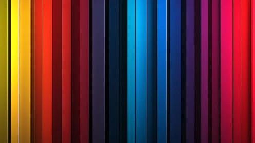 Chromatic pillars rise in a neon-slick vertical spectrum.