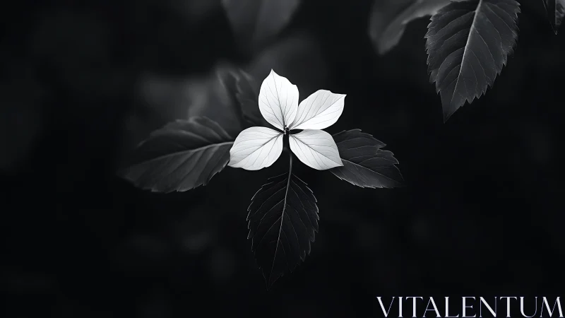 Monochrome flower study with luminous central petals.